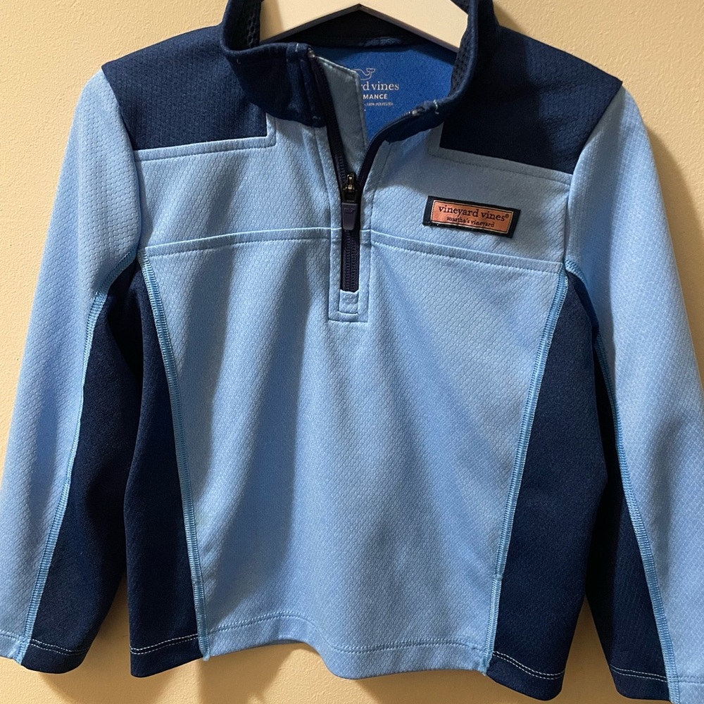 Vineyard Vines Kids Two-Tone‎ Blue Quarter-Zip Sweatshirt